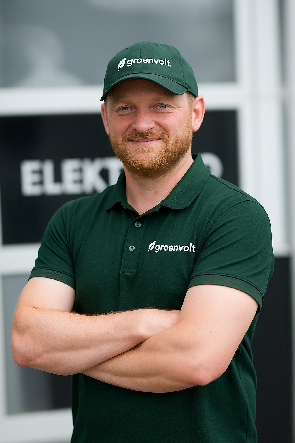 Groenvolt Werknemer Voor Bedrijfspand